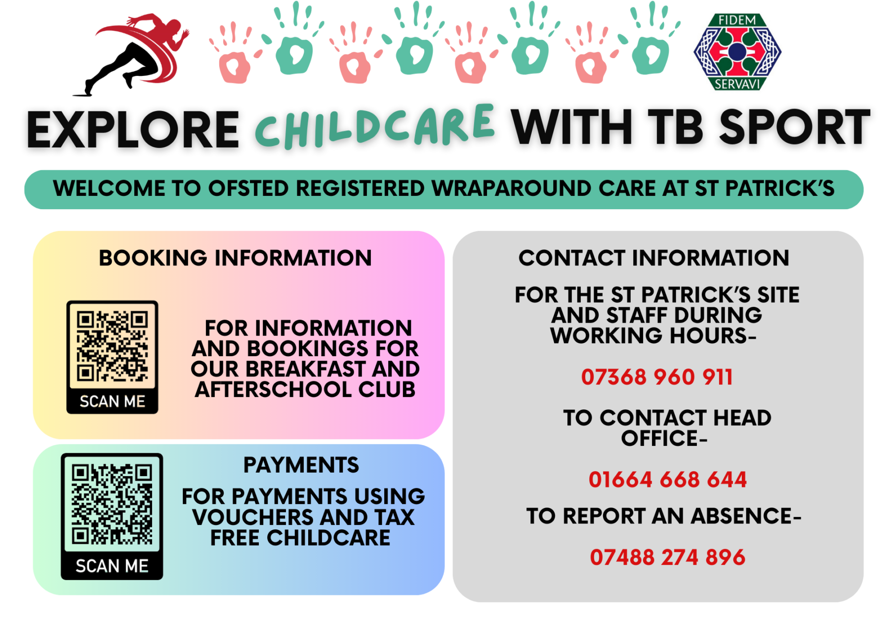 Booking Information For Before And After School Care At St Patrick's